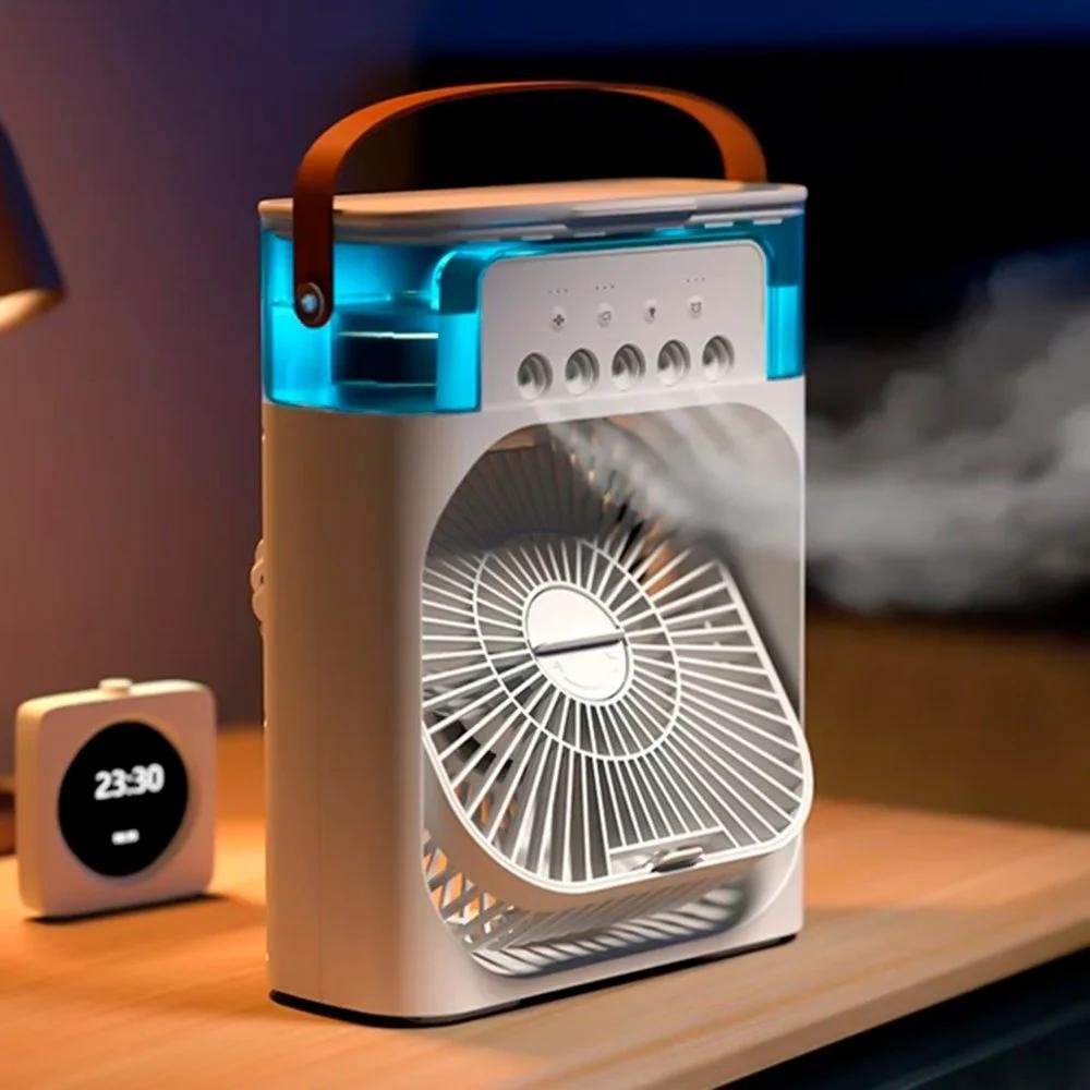 Mini Ventilador Climatizador De Ar Umidificador Portátil De Mesa